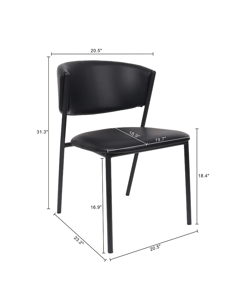 Drift Faux Leather Upholstered Dining Side Chairs, Set of 4