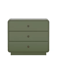 Liora 28" Rubberwood 3-Drawer Nightstand