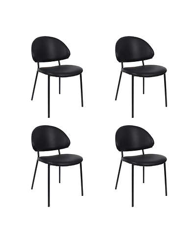 Haven Faux Leather Upholstered Dining Side Chairs, Set of 4