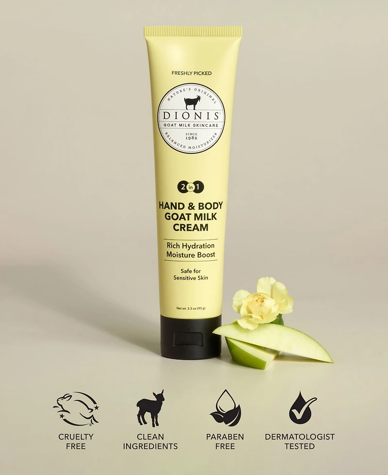 Dionis Freshly Picked Hand and Body Goat Milk Cream, 3.3 oz.