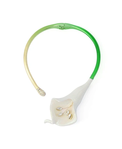 Betsey Johnson Faux Stone Betsey's Bouquet Calla Lily Collar Necklace