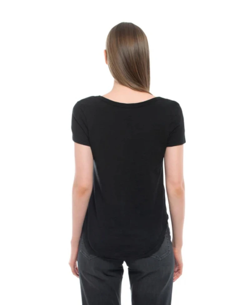 Wilt Clothing Women's Short Sleeve Shrunken V-Neck Shirttail Tee