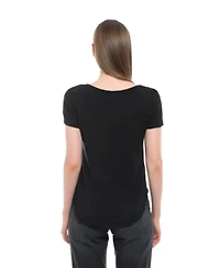 Wilt Clothing Women's Short Sleeve Shrunken V-Neck Shirttail Tee