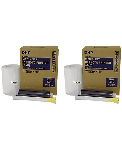 Dnp 4x6" Paper and Ink Roll Media Set for IdW500 ID Photo Printer, 350 Prints (2-Pack)