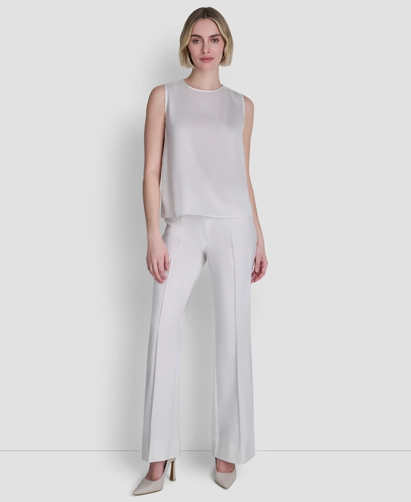 Dkny Women's Woven Sleeveless Crew Neck Top