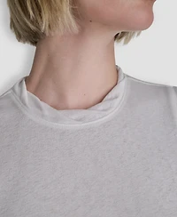 Dkny Women's Printed Tissue Knit Sleeveless Crew Neck Top