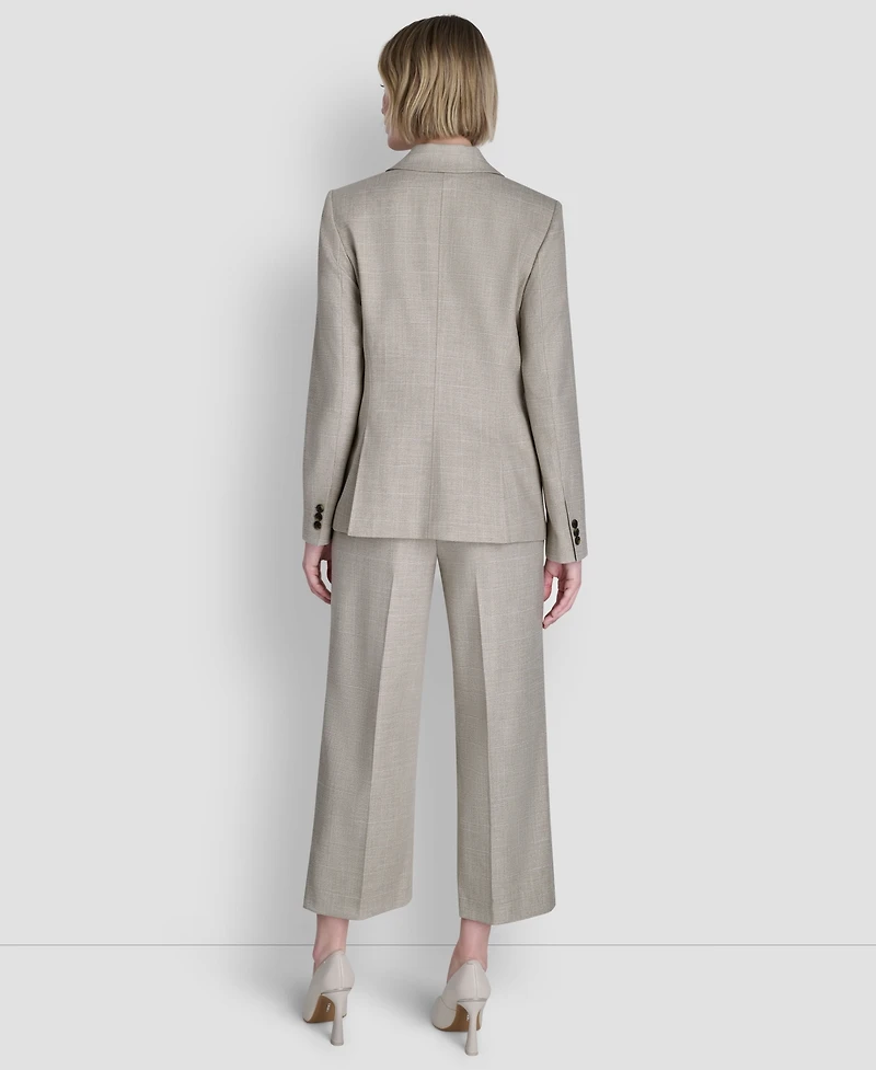 Dkny Women's Windowpane Double-Breasted Notch Collar Jacket