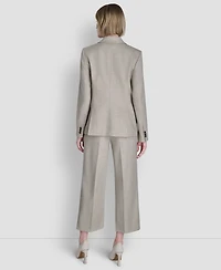 Dkny Women's Windowpane Double-Breasted Notch Collar Jacket