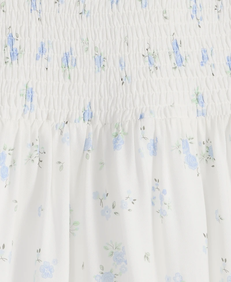 With Jules Big Girls Short-Sleeve Smocked-Bodice Dress