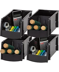 Iris Usa Stackable Plastic Storage Bins, 4 Pack