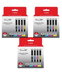Canon Cli-251 4-Color Ink Combo Pack for Select Pixma iP, iX, Mg, Mx Series Printers, 3-Pack