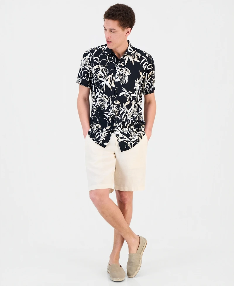 Cubavera Men's Abstract Watercolor Print Short-Sleeve Shirt