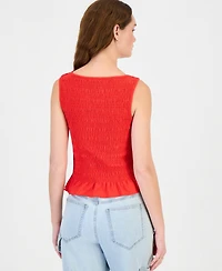 Ultra Flirt Juniors' Smocked Sleeveless Top