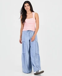 Madden Girl Juniors' Striped Ribbed Knit Sleeveless Top