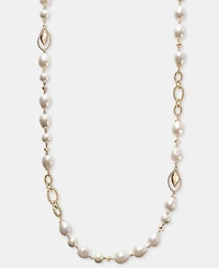 Anne Klein Baroque Imitation Pearl Textured Link 42" Strand Necklace