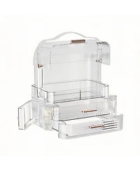 Yigii Cosmetics Organizer with Clear Lid, Drawers, Portable Handle, Dustproof, Space-saving