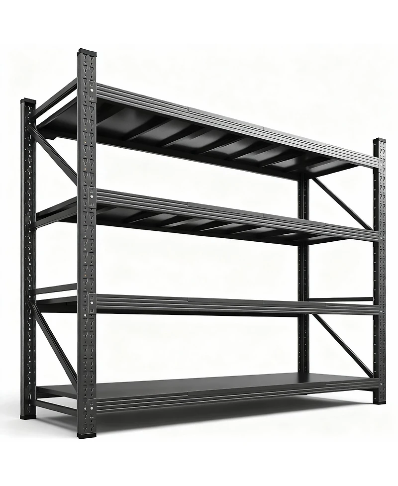 Yigii Heavy Duty 71.3" W x 70" H Garage Shelving, 4-Tier, Adjustable, 5000 lbs Capacity