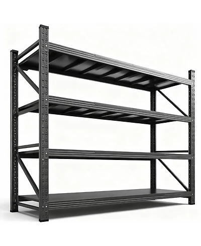 Yigii Heavy Duty 71.3" W x 70" H Garage Shelving, 4-Tier, Adjustable, 5000 lbs Capacity