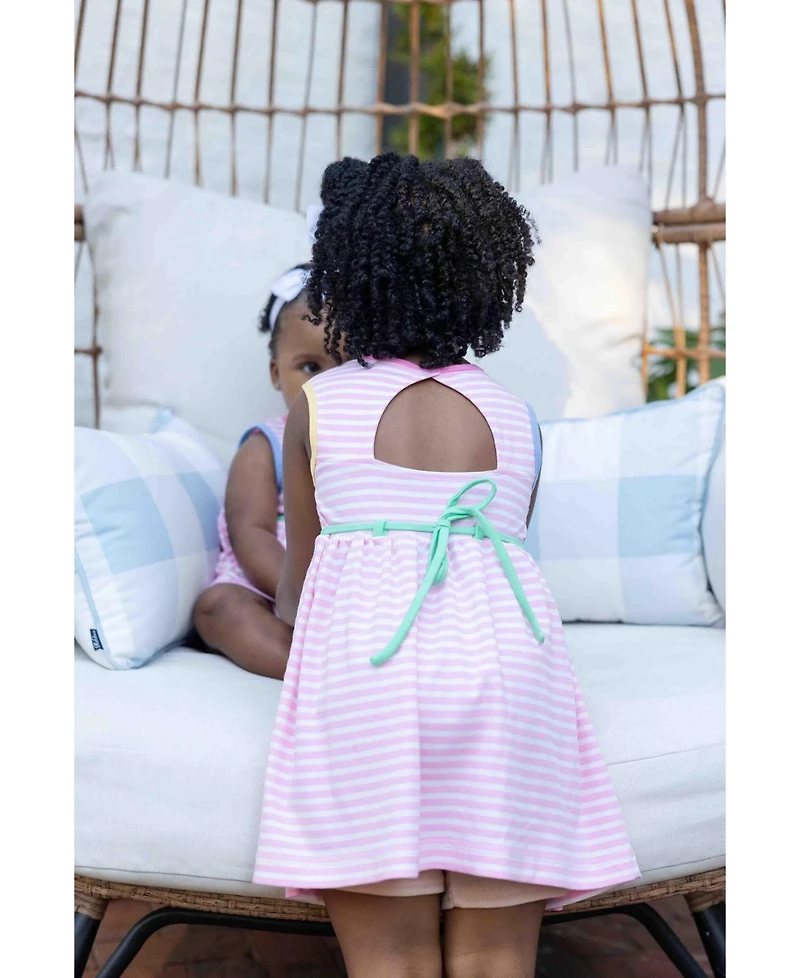 Florence Eiseman Little Girls Stripe Knit Dress With Flowers