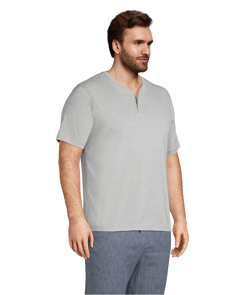 Lands' End Big & Tall Short Sleeve Super-t Henley T-Shirt