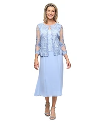 Alex Evenings Women's Scoop Neck Jacket Dress