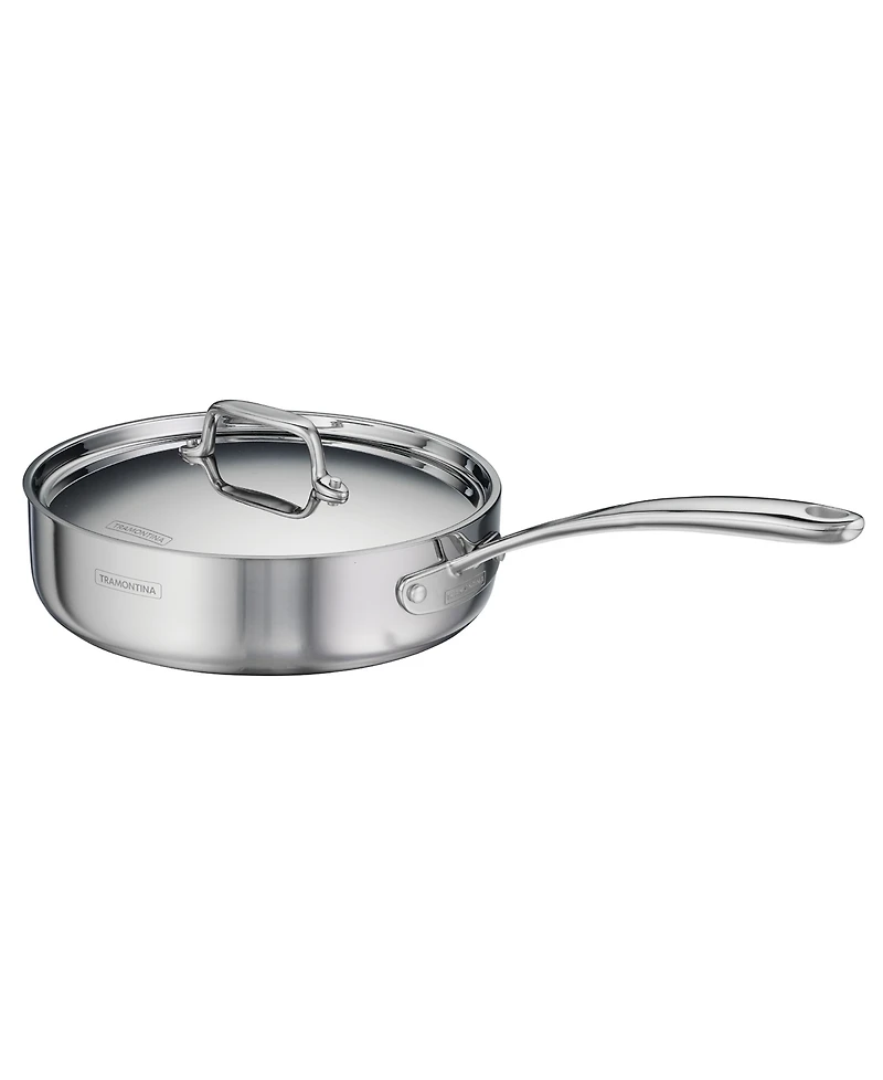Tramontina Utsava Tri-Ply Clad Stainless Steel 2.9-Quart Covered Deep Saute Pan