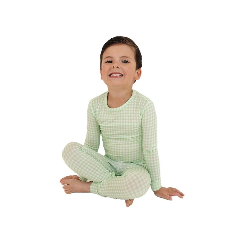 Motette Baby Boys Pistachio Gingham Pajama Set
