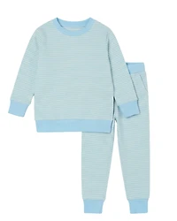 Motette Toddler Boys Seaside Stripe Lounger Bamboo Sweatsuit