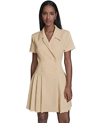 Karl Lagerfeld Paris Women's Textured Pleated Shirt Dress