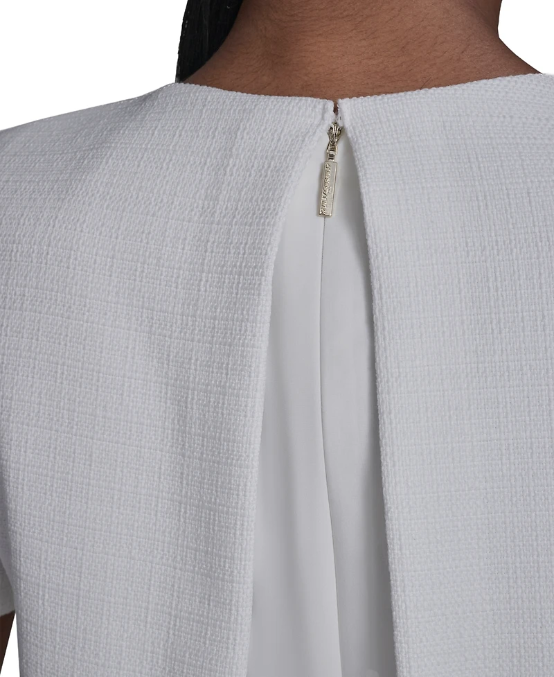 Karl Lagerfeld Paris Women's Crewneck Ruffle Hem Dress