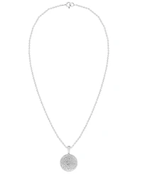 Macy's Diamond (1 ct. t.w.) Pendant Necklace Set in Sterling Silver White Rhodium
