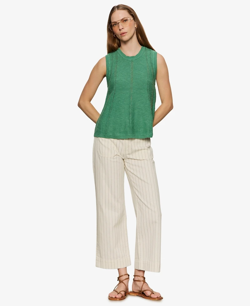 Sanctuary Petite Crewneck Sleeveless Sweater