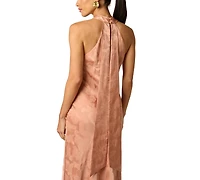 Adrianna Women's Halter Neck Tail Woven Ball Gown