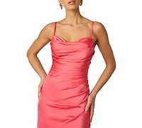 Adrianna Women's Cowl Neck Slit Ball Gown