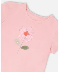 Deux par Big Girls Cotton Bi-Material Tunic with Ruffle Dusty