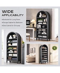 Yigii Arched Book Shelves with Adjustable for Space-Efficient Storage