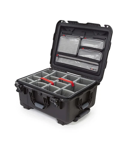 Nanuk 950 Wheeled Waterproof Hard Case with 4-Pocket Lid Organizer and Padded Divider for Camera