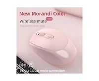 Risokeys Wireless Mouse, Mute & Easy-to-Use, 2.4G/Bt Dual Mode for Office/Gaming/Design, Travel-Friendly for Students & Professionals