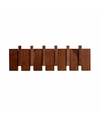 Yigii Wood Piano Key Style Wall Coat Rack with 6 Hooks