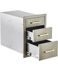 gaomon PeakPursuit Stainless Steel Outdoor Kitchen Triple Drawers - Heavy Duty with Handles