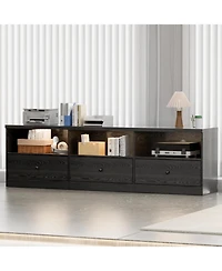 gaomon Modern Tv Stand with 3 Storage Drawers and Open Shelves for 75" TVs