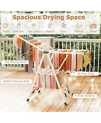 Ecooso Clothes Drying Rack with Height-Adjustable Wings, Folding Laundry