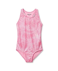Lands' End Big Girls Plus Chlorine Resistant Sporty Hi-Neck Racer Back One Piece Swimsuit