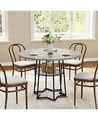 Gaomon Kitchen Table Round Dining Table for 4 39 inch Wood Dining Room Tables for Dining Room, Home Office, Living Room