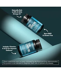 Havasu Nutrition Cod Liver Oil Softgels | Omega 3 Epa and Dha Fish Oil 1000mg with Vitamins A and D3 | 180 Count