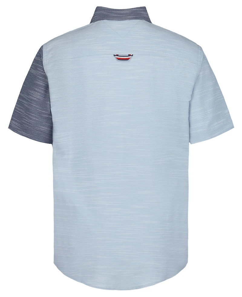 Tommy Hilfiger Toddler Boys' 2T-7 Textured Party Short-Sleeve Woven Shirt