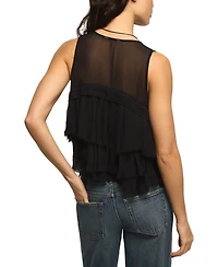 Lucky Brand Women's Festival Studded Ruffle Vest Top