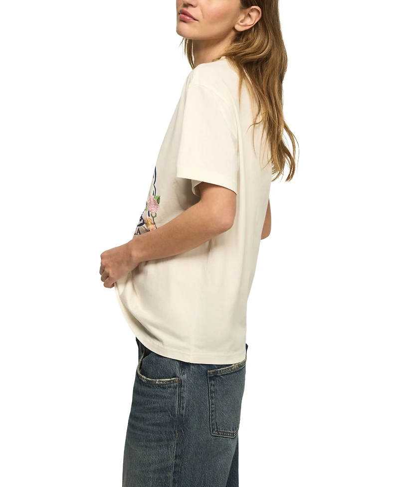 Lucky Brand Women's Floral Frame Graphic T-Shirt