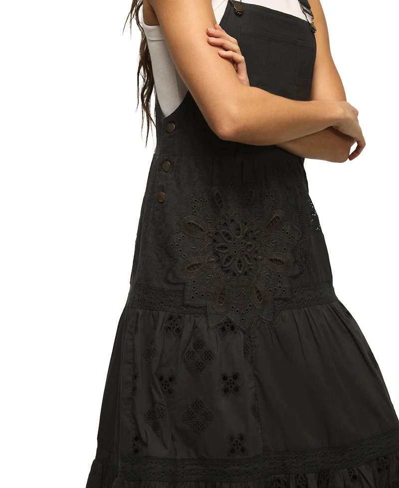 Lucky Brand Women's Cutwork Overall Maxi Dress