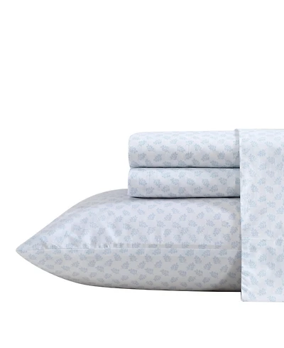 Nautica Breezy Bloom 200-Thread Count Cotton Percale 3-Pc. Sheet Set